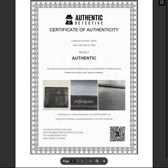 Authentic Black Leather Vintage YSL clutch With Digital COA - Picture 2 of 12